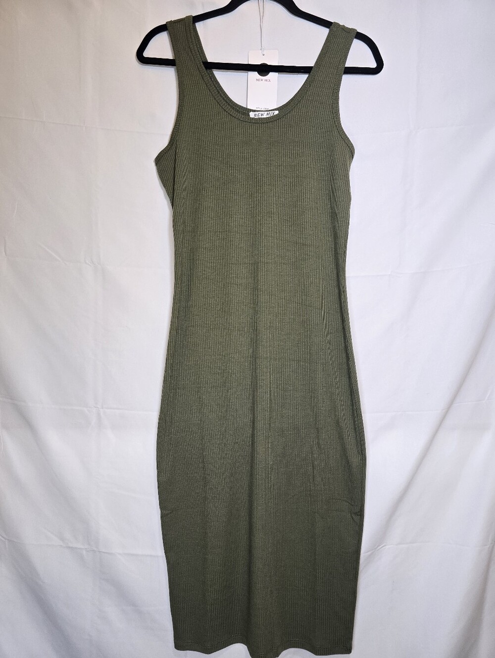 Olive Green Sleeveless Midi Dress